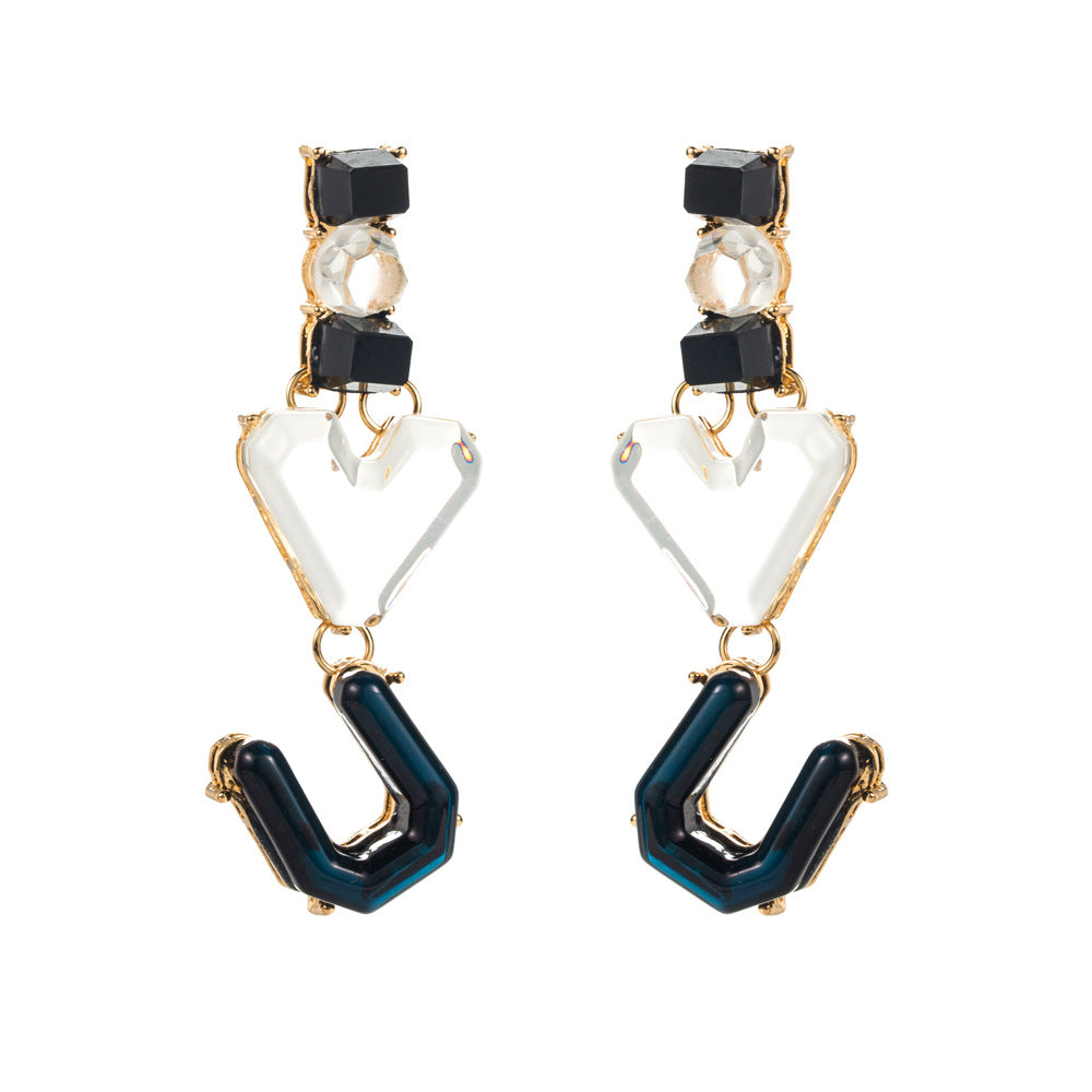 Wholesale Multi-layer Resin Letter Heart Earrings