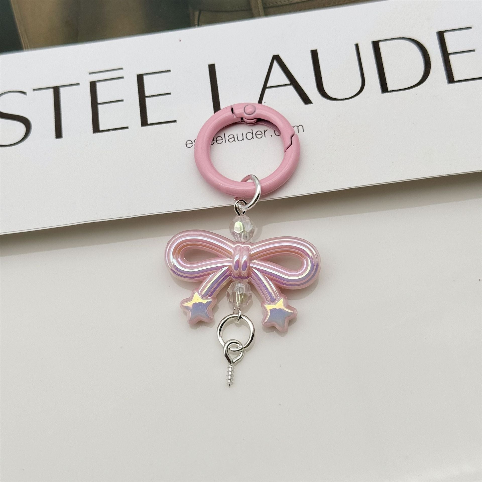 Wholesale Candy Color Bow Keychain Color Spring Buckle Cute Bag Pendant