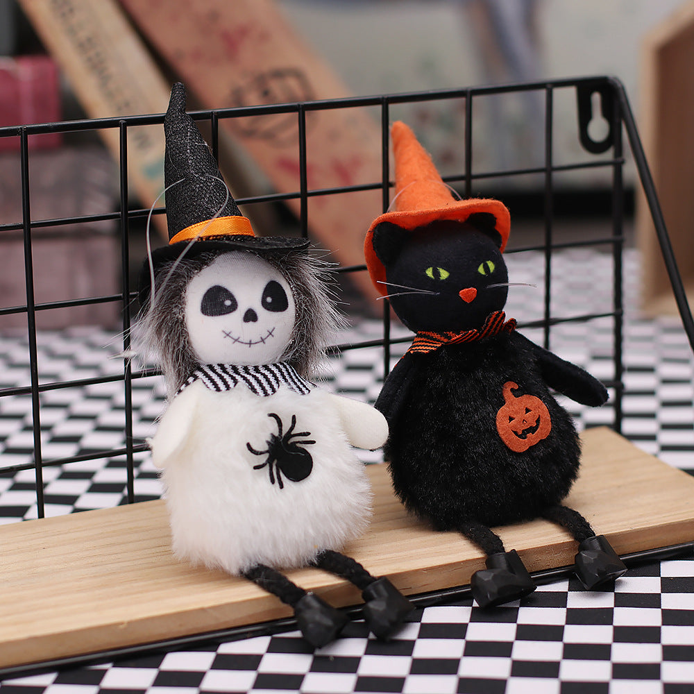 Wholesale Halloween Cartoon Pumpkin Witch Plush Doll Pendant