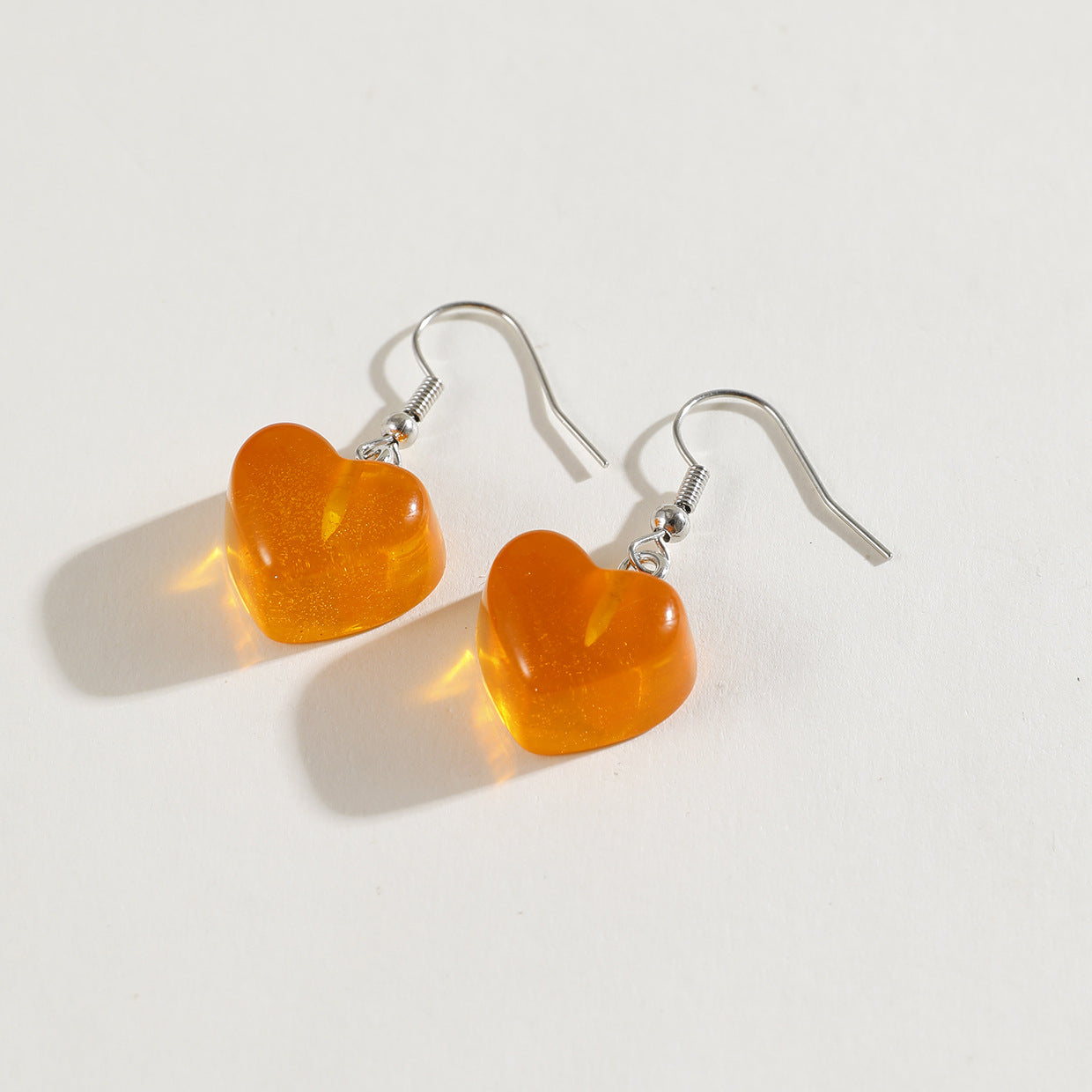 Wholesale Candy colored peach heart Valentine' s Day Acrylic Earrings