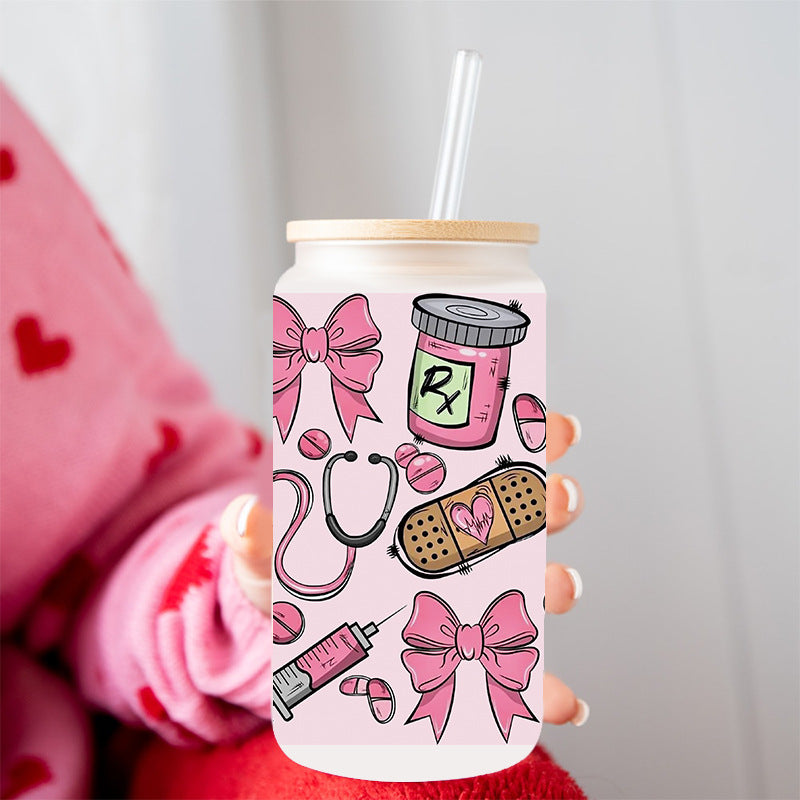 Wholesale Colorful Bow Medical Series 16oz Cup UV DTF Wraps