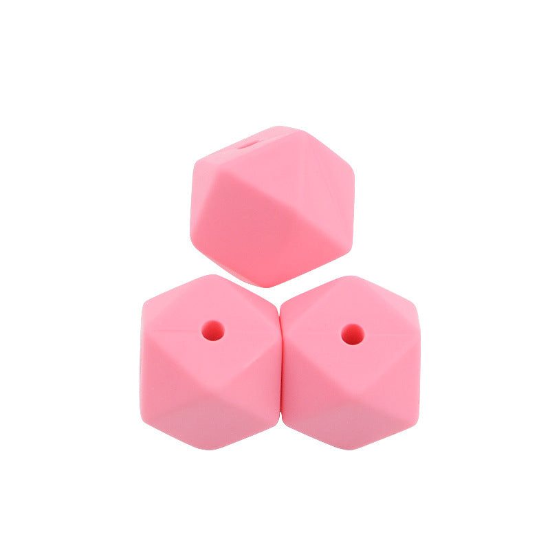 Wholesale 100pcs Beads Silicone 17mm Hexagon Beads Silicone Baby Teething Beads