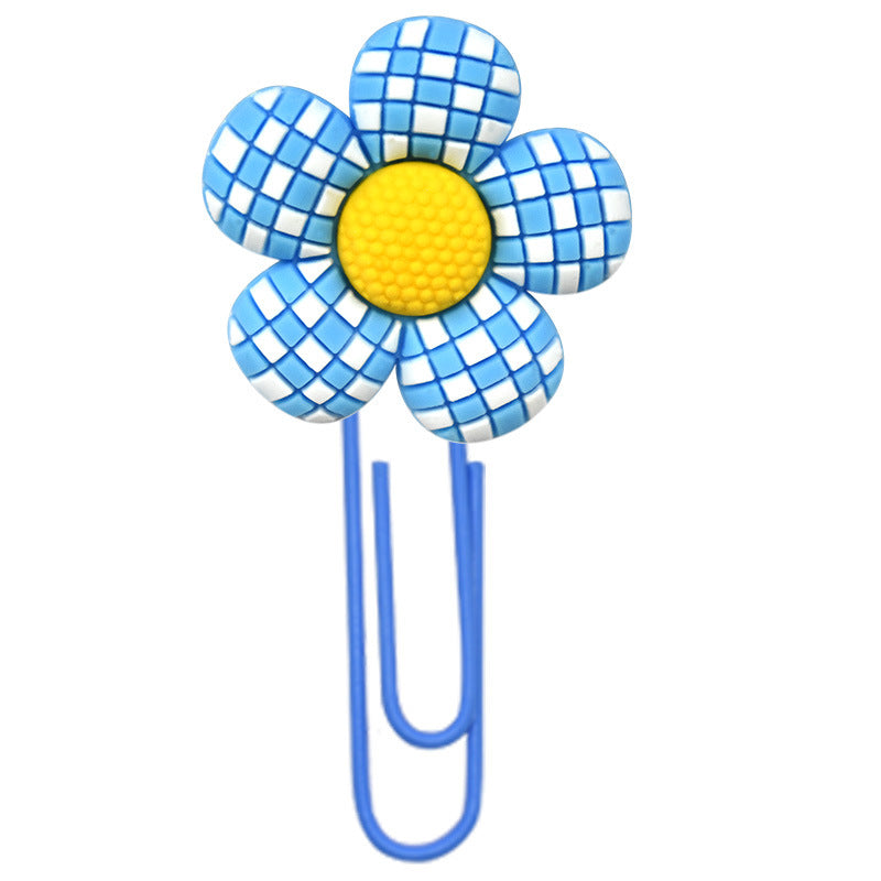 Wholesale  Random 50pcs/pack   Candy colored flower paper clip bookmark