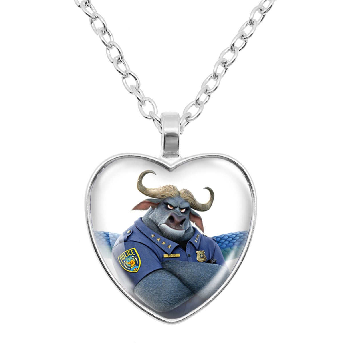 Wholesale Cartoon Fox Cute Rabbit Time Gem Heart Necklace OLY Exclusive