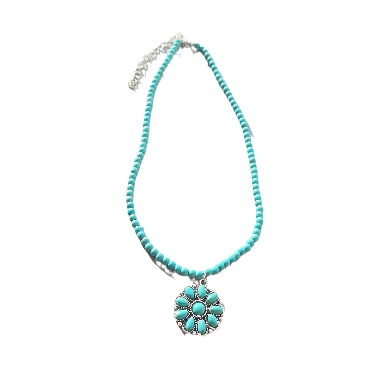 Wholesale Vintage Flower Western Style Exaggerated Turquoise Necklace