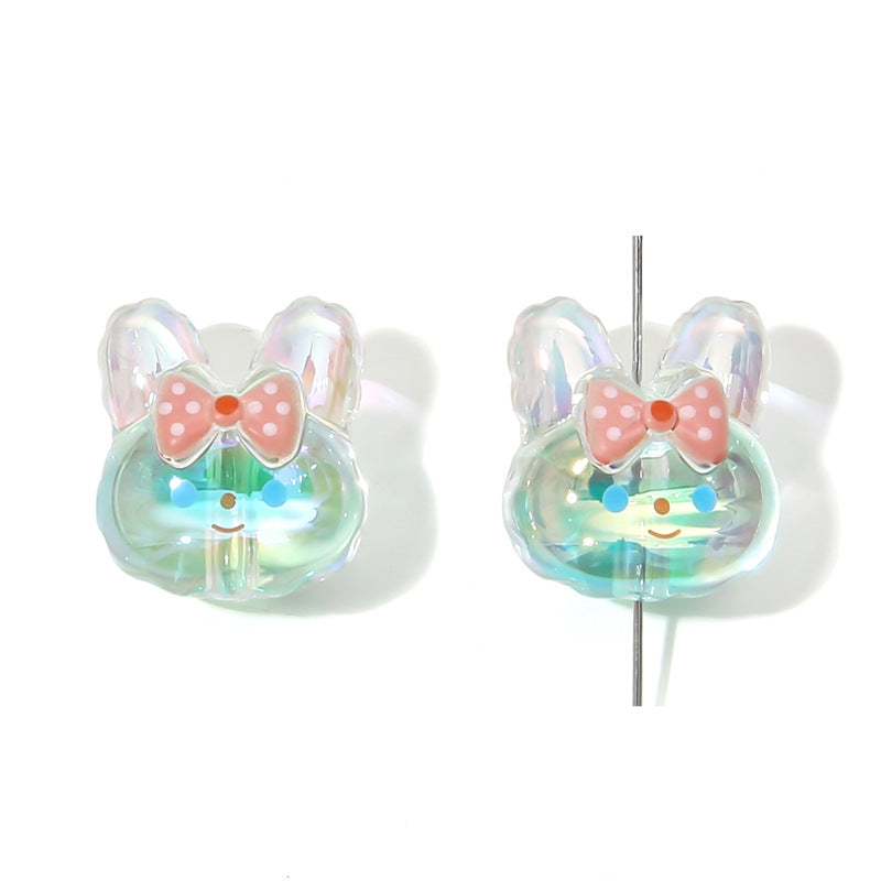 Wholesale  Acrylic Colorful Graffiti Round Beads Rabbit Beads