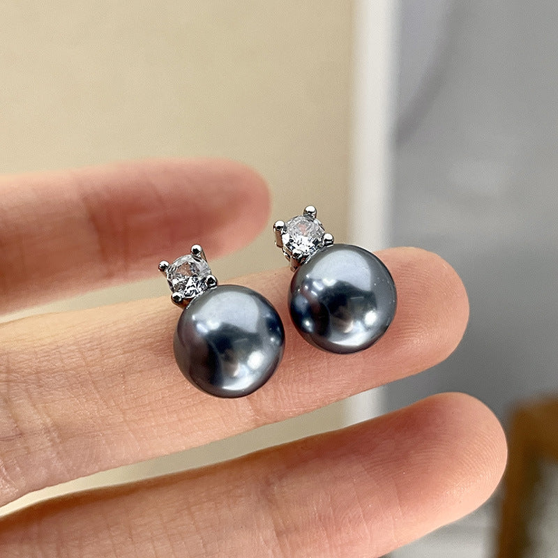 Wholesale Artificial Crystal Small Pearl Inlaid Diamond Earrings