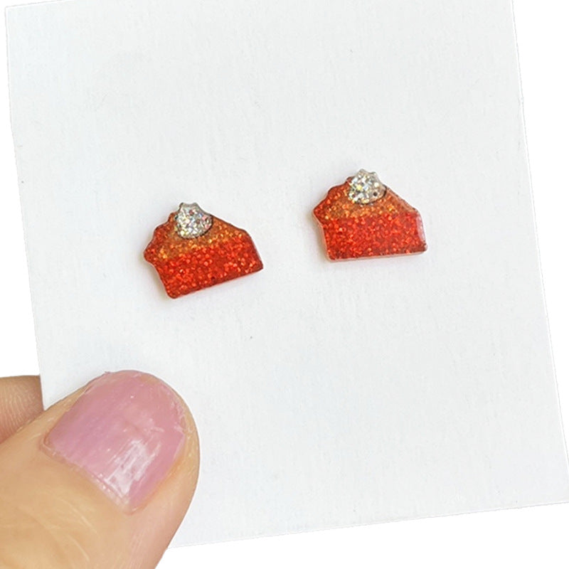 Wholesale Thanksgiving turkey pumpkin text autumn sparkling earrings