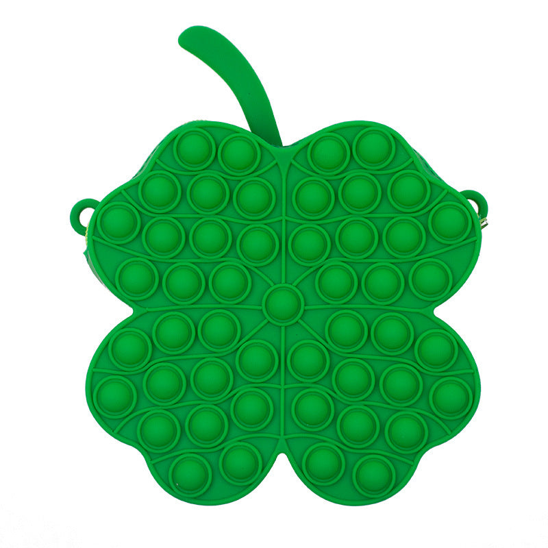 Wholesale Children's Crossbody Bag Four Leaf Clover Silicone Crossbody Bag Shoulder Silica gel Bags