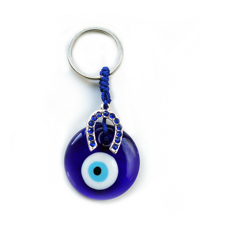 Wholesale Devil Eye Glass Keychain