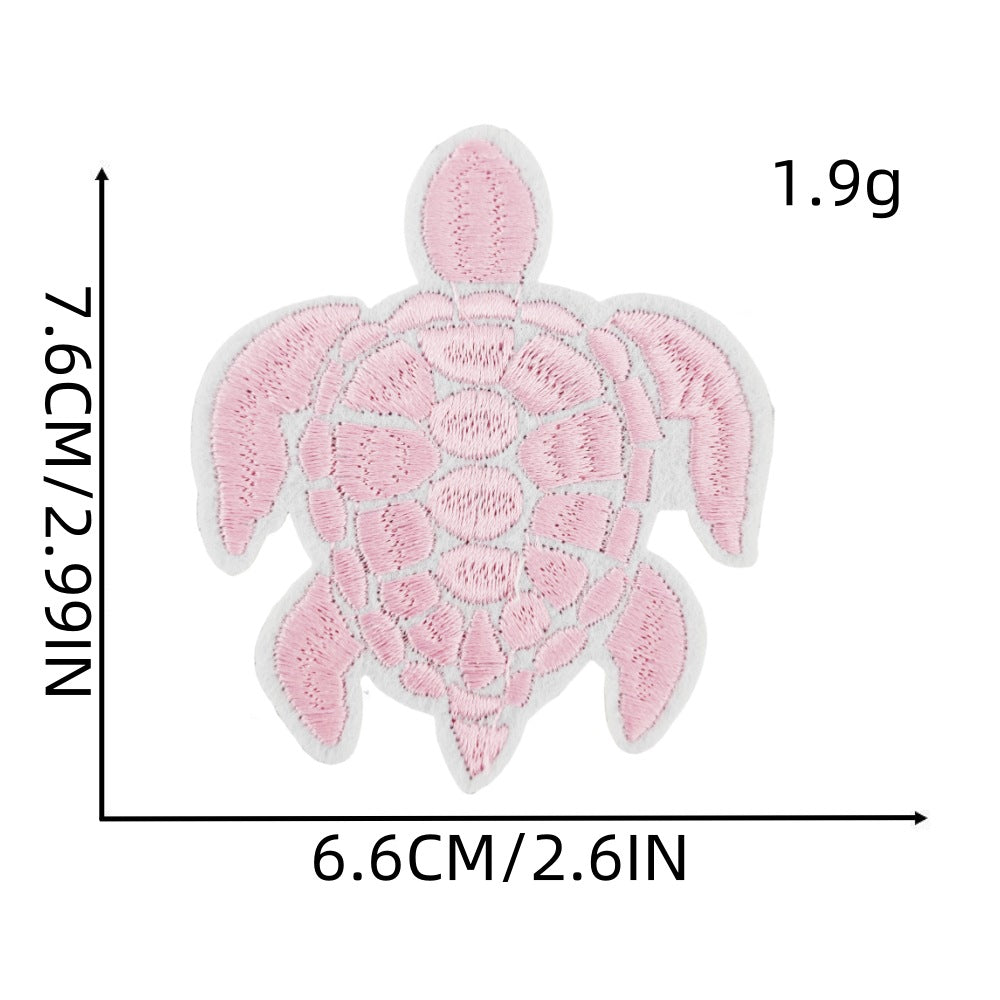 Wholesale Polyester Thread Embroidered Turtle Patch Colorful Cute Applique For Clothing Craft Supply