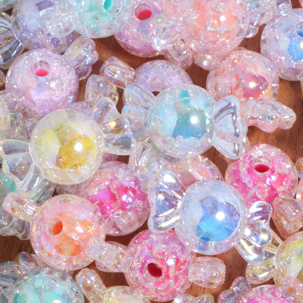 Wholesale 20PCS/Pack  Cute Acrylic Candy Beads Straight Hole Loose Beads DIY Mobile Phone Chain Key Chain Bag Chain Jewelry Accessories
