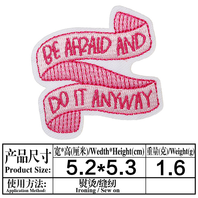 Wholesale Inspirational  encourages English embroidery DIY Patches