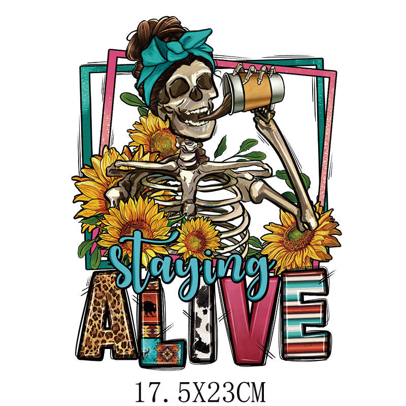 Wholesale Cartoon letter bull head heat transfer printing   UV DTF Ready to Press Transfers Wraps