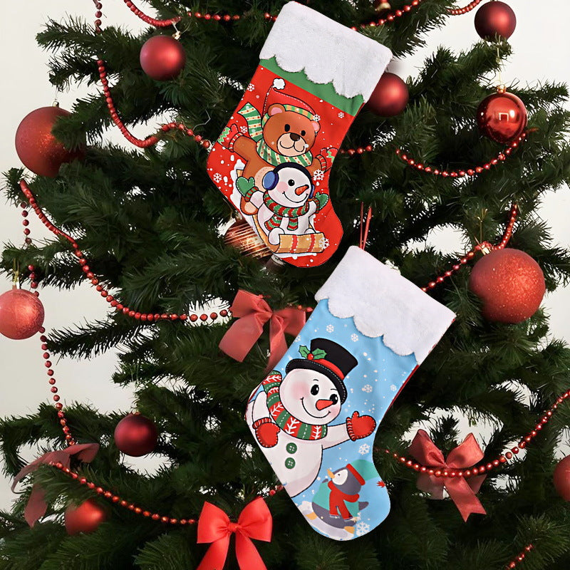 Wholesale Christmas Ornaments Plush Christmas Stocking Gift Bag