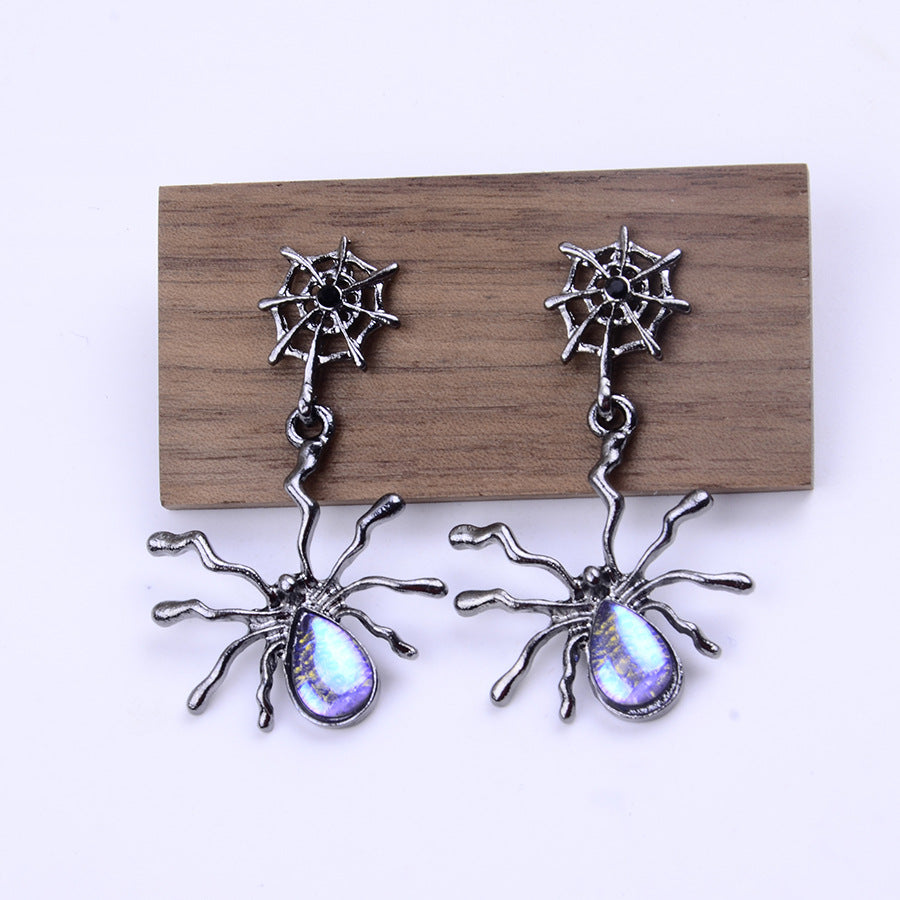 Wholesale Dark Metal Punk  Moonstone Earrings