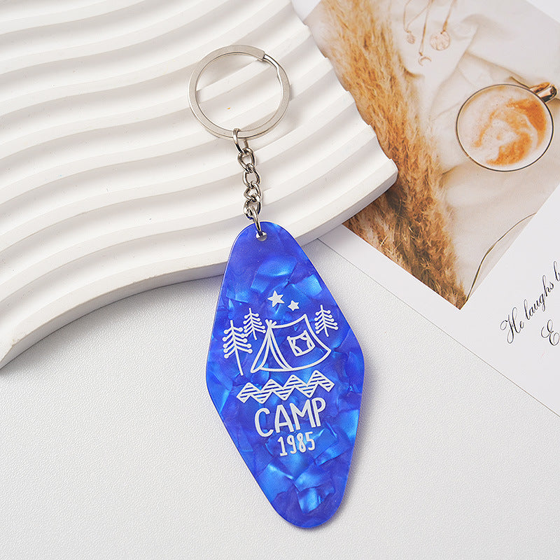 Wholesale Colorful creative acrylic diamond shaped nameplate keychain