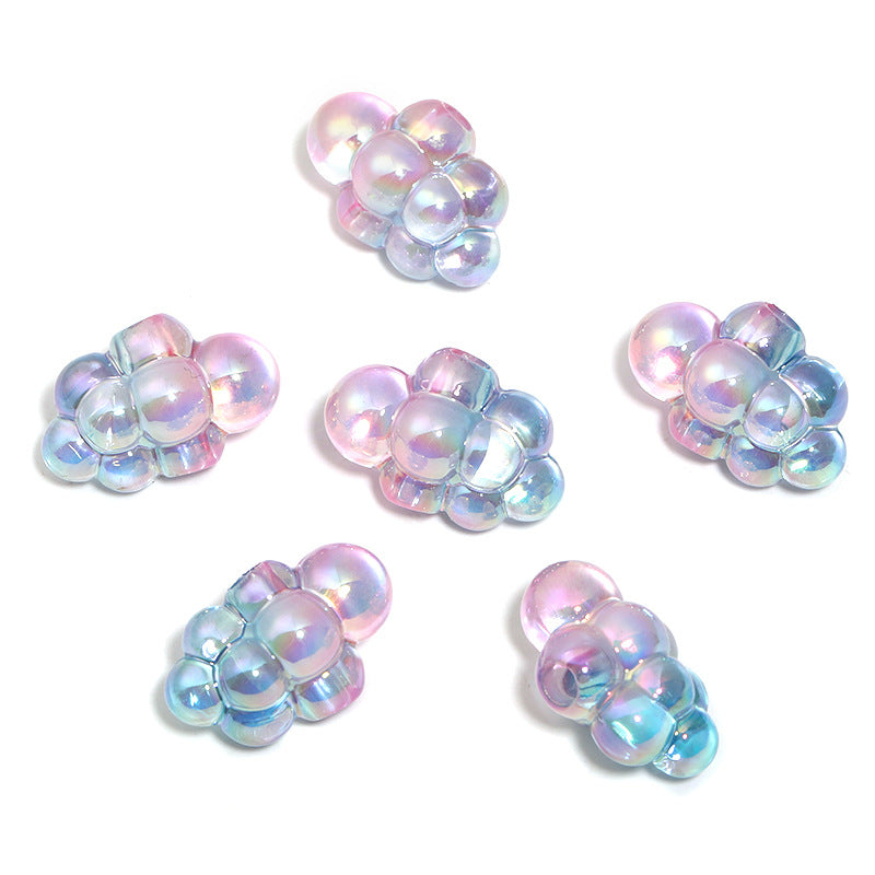 Wholesale 100pcs Acrylic gradient color cloud vertical hole beads