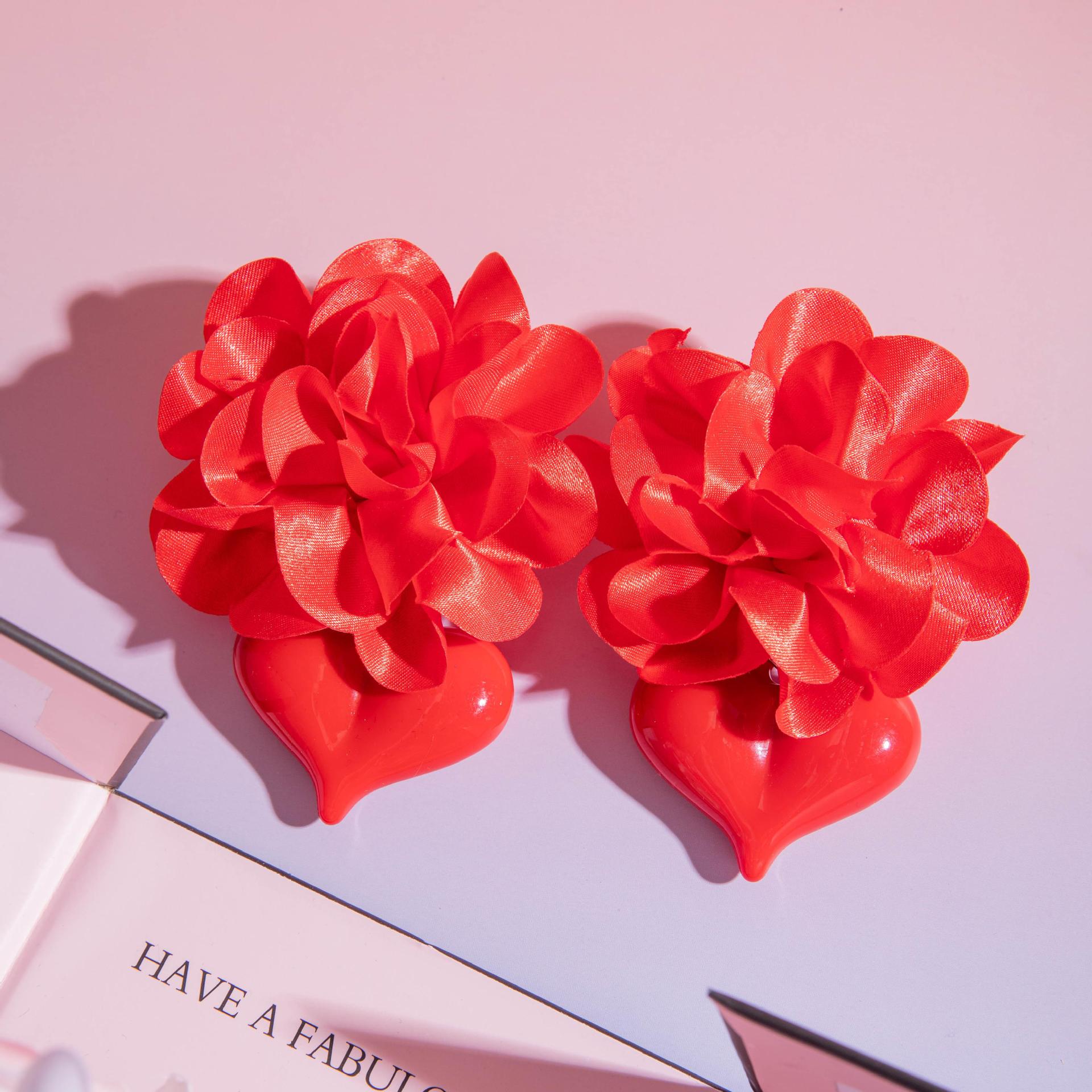 Wholesale Bow Love Valentine' s Day Acrylic Earrings