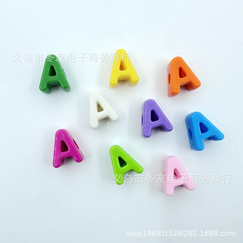 Wholesale  20pcs/pack   Acrylic large-hole letter Letter Beads