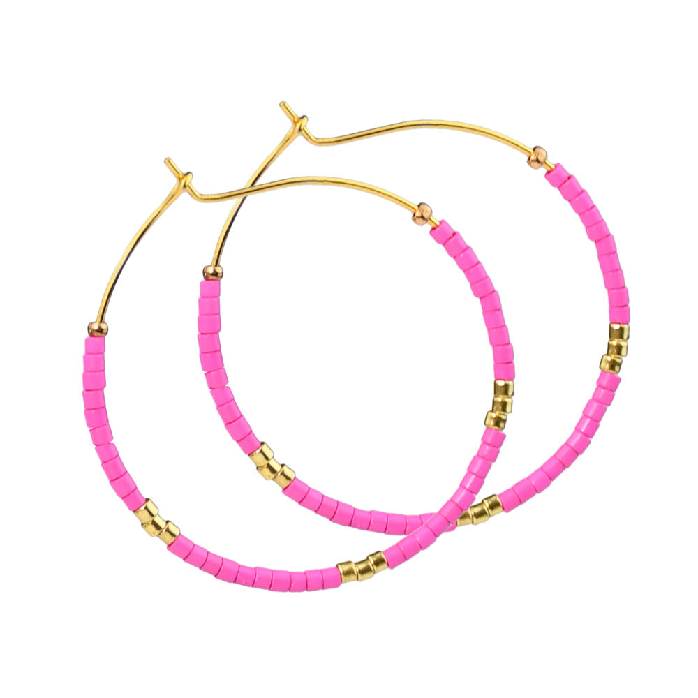 Wholesale Colorful Rice Beads Large Earrings