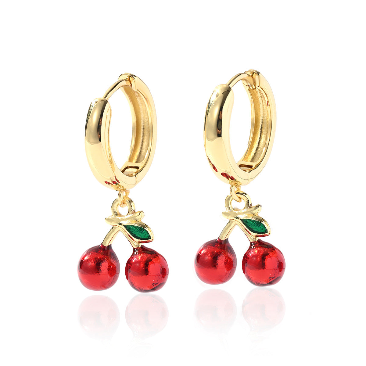 Wholesale Fruit Cherry Strawberry Dragon Fruit Pendant Oil Drop Earrings