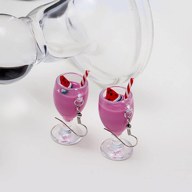 Pendientes de taza de té de leche creativa creativa al por mayor