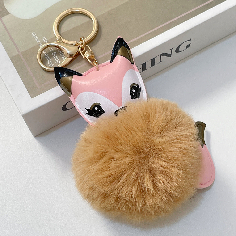 Wholesale Cartoon Cute Fox PU Plush Key Chain