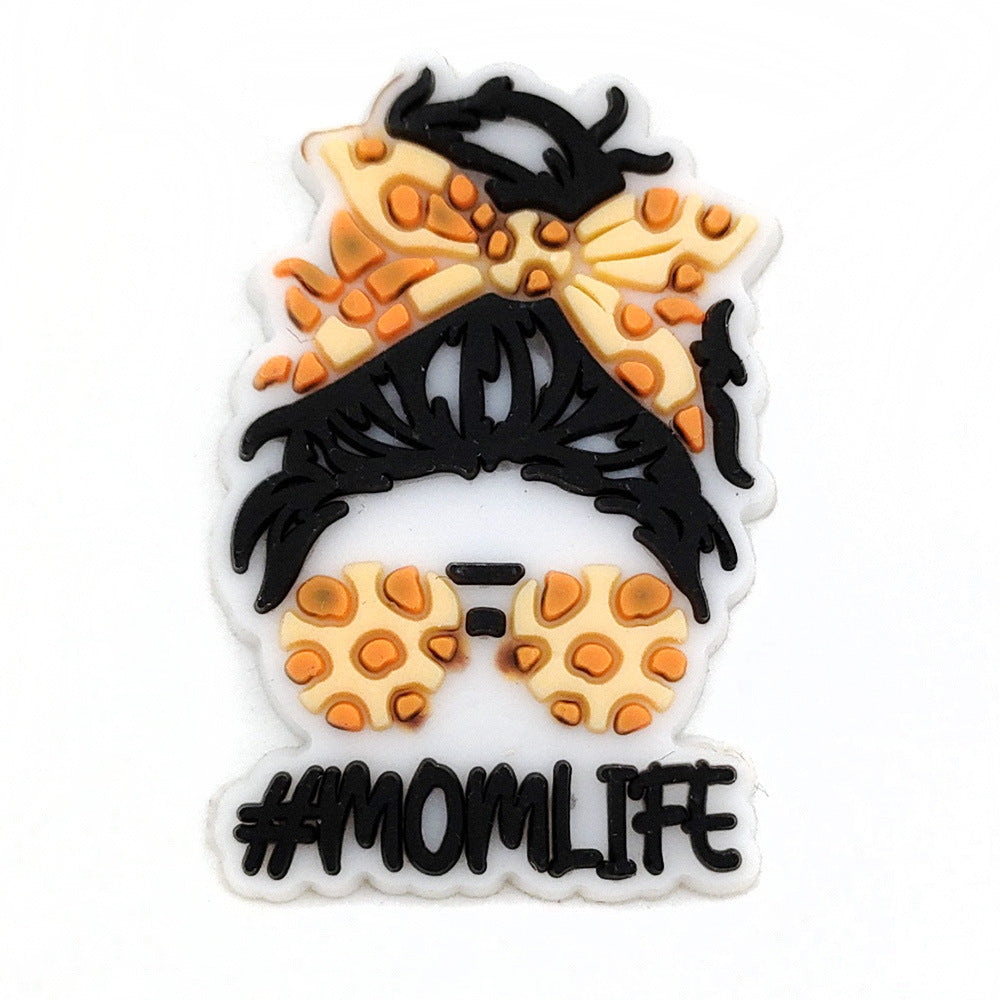 Wholesale Leopard Print Coffee Cup Dog Claw Love PVC Soft Adhesive Hole Shoes Buckles