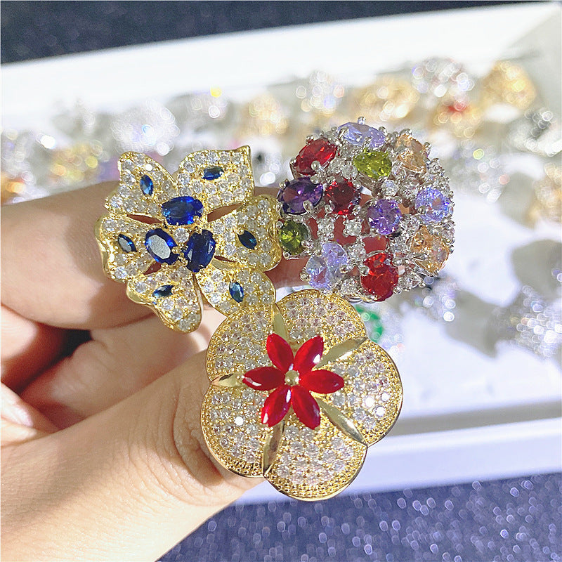 Wholesale 5PCS Colorful Full Zirconia Ring