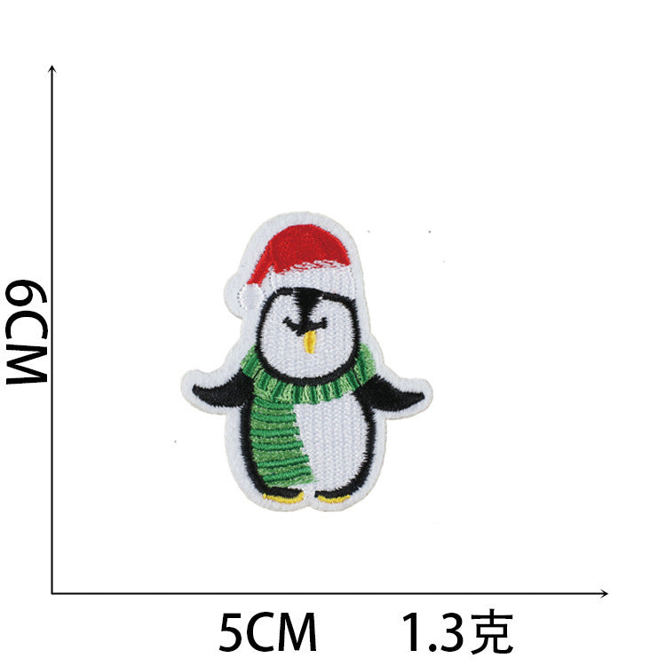 Wholesale Stylish Christmas Embroidered Patch Set Santa Snow Globe Polyester Iron On Appliques For Casual Clothing Boutique