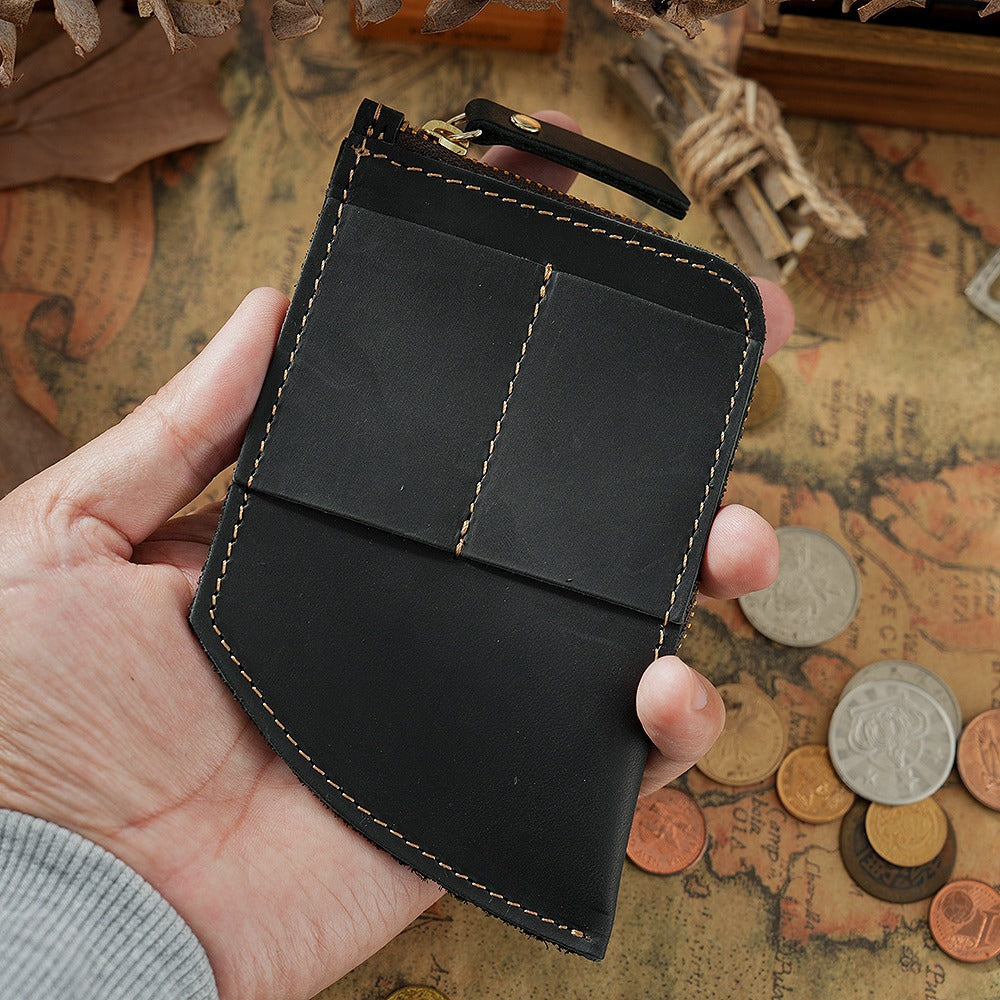 Wholesale Cowhide Mini Zip Wallet
