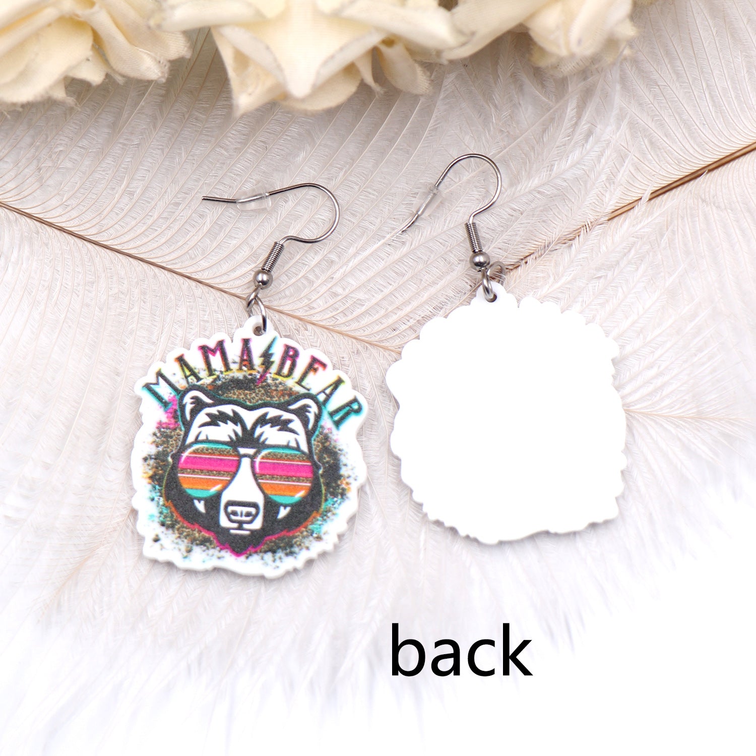 Wholesale Mother's Day Acrylic Lion Mama Earrings