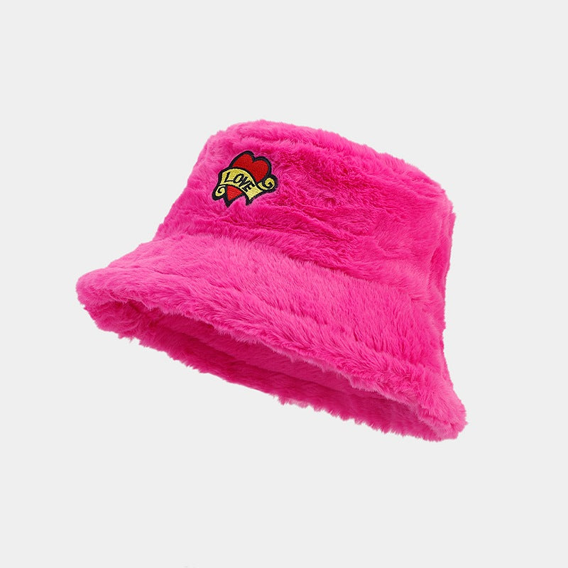Wholesale Love Letters Bucket Hat Plush Hat