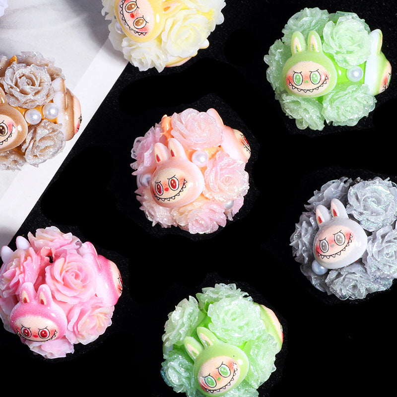 Wholesale 5pcs/pack DIY loose bead phone/ keychain with straight holes  Monster Doll OLY Exclusive