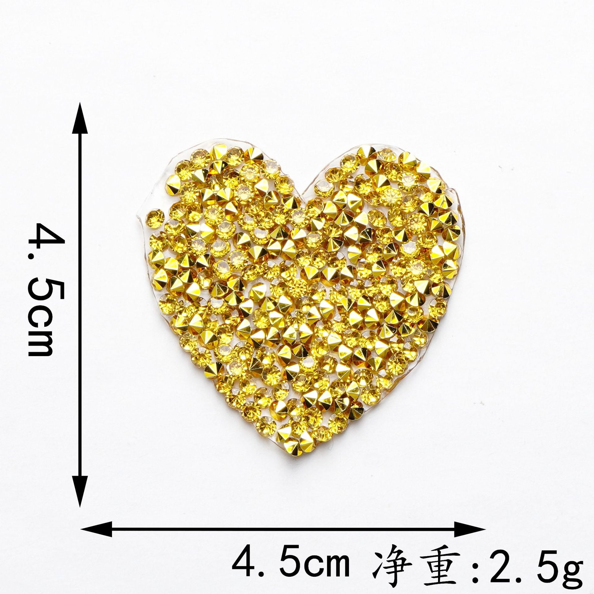 Wholesale 6 color hot melt adhesive heart-shaped rhinestone embroidery DIY Patches