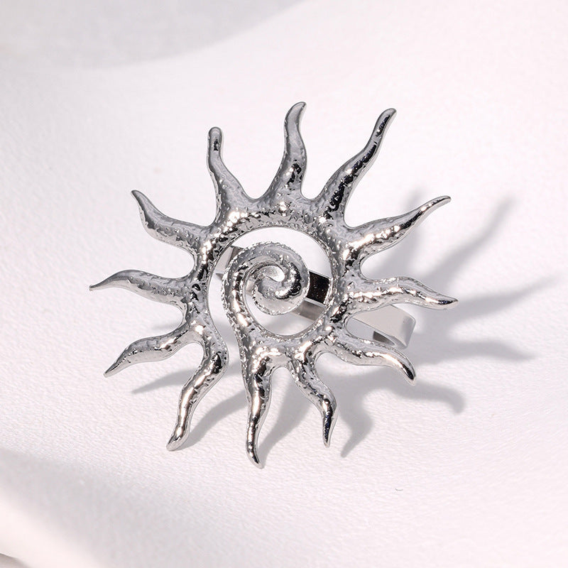 Wholesale Stainless Steel Open Sun Ring Luxury Jewelry