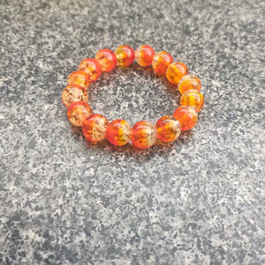 Brazalete de vidrio luminoso de fantasía de dos colores de 12 mm