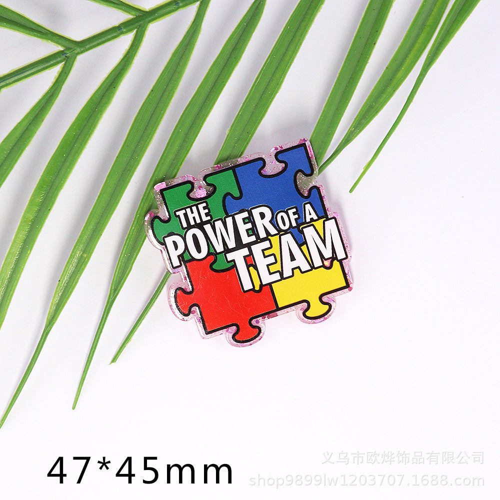 Wholesale 10pcs Cartoon Puzzle Peach Heart Ice Cream Acrylic DIY Patch Accessories
