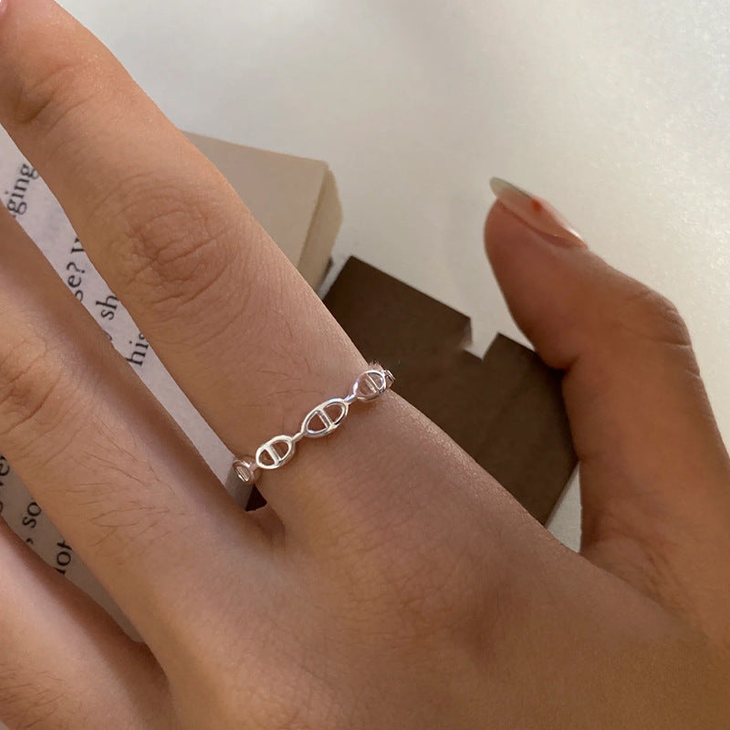 Wholesale 925 silver plate plain ring, high-end, versatile and adjustable opening