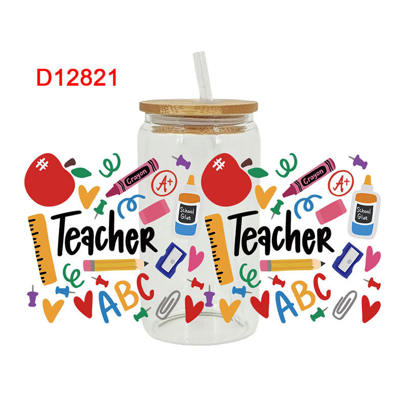 Wholesale Colored Stationery Teacher's Day 16oz Cup UV DTF Wraps