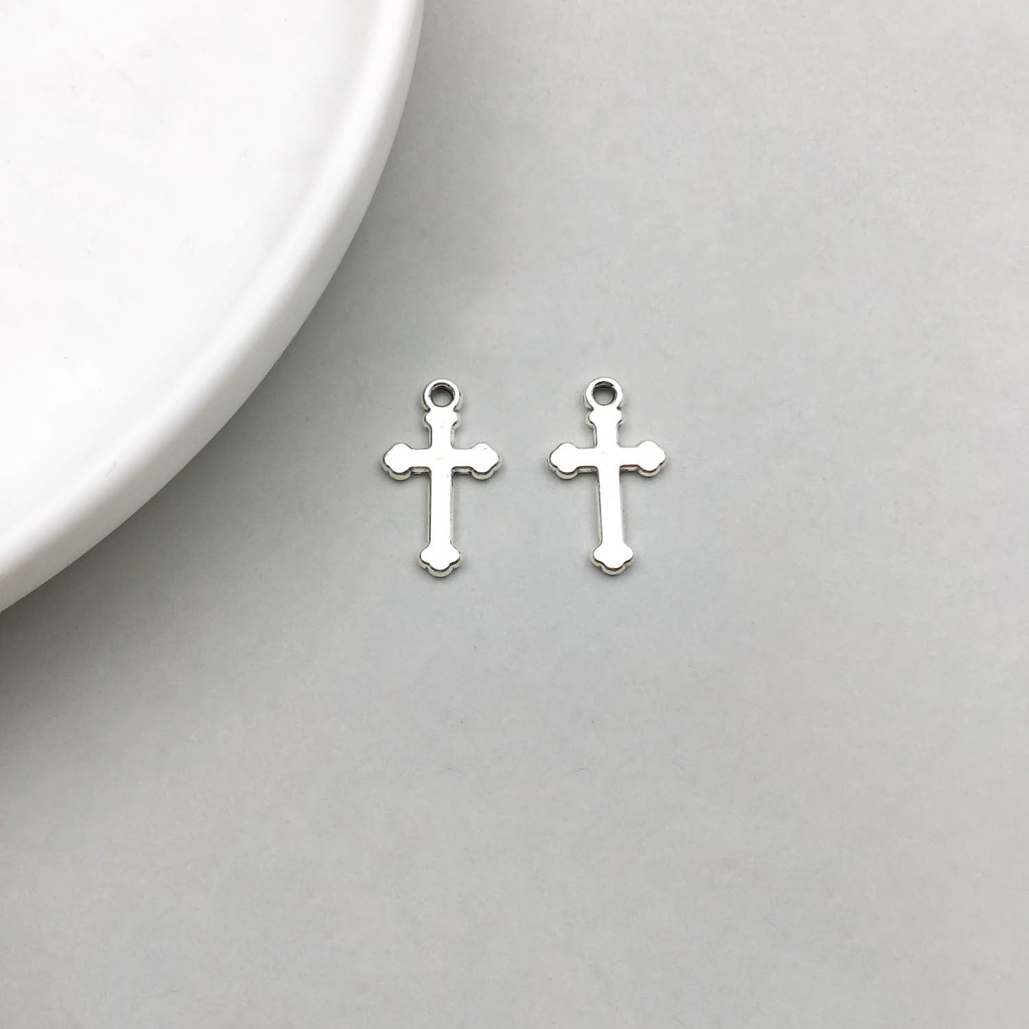 Wholesale 1 Antique Silver Alloy Cross Series Simulation Heart Cross DIY Pendant