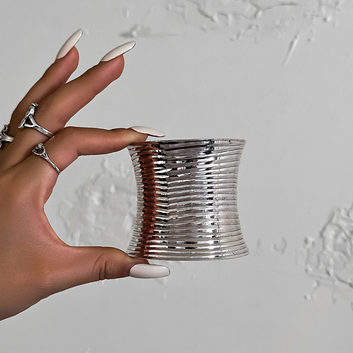 Wholesale Round Ring Cuff Coil Multilayer Wide Opening Bracelet