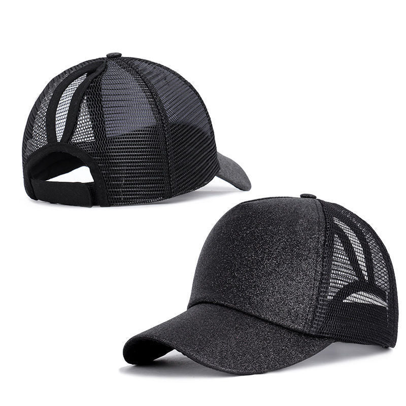 Wholesale Ponytail Sunscreen Fashion Hollow Mesh Baseball Cap