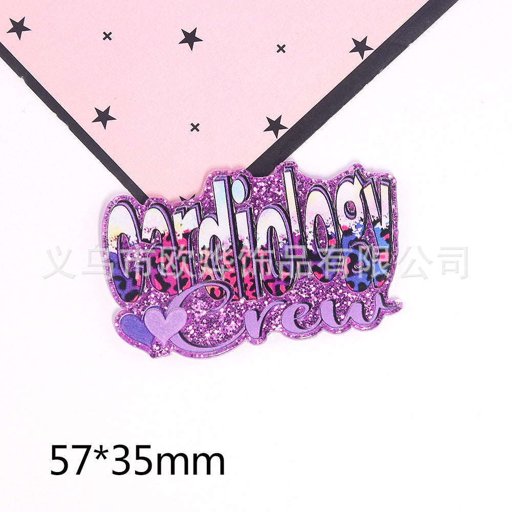 Wholesale 10pcs Cartoon Glitter Letters Love Jewelry Accessories DIY Patch FlatBack