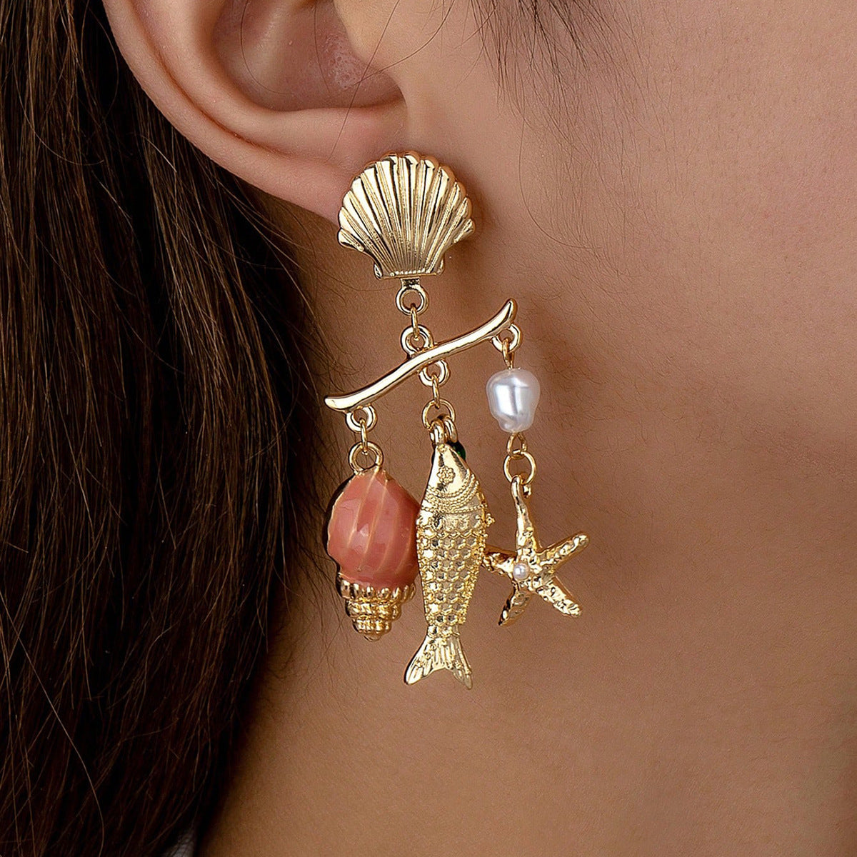 Wholesale Beach-style starfish and Shell Earrings