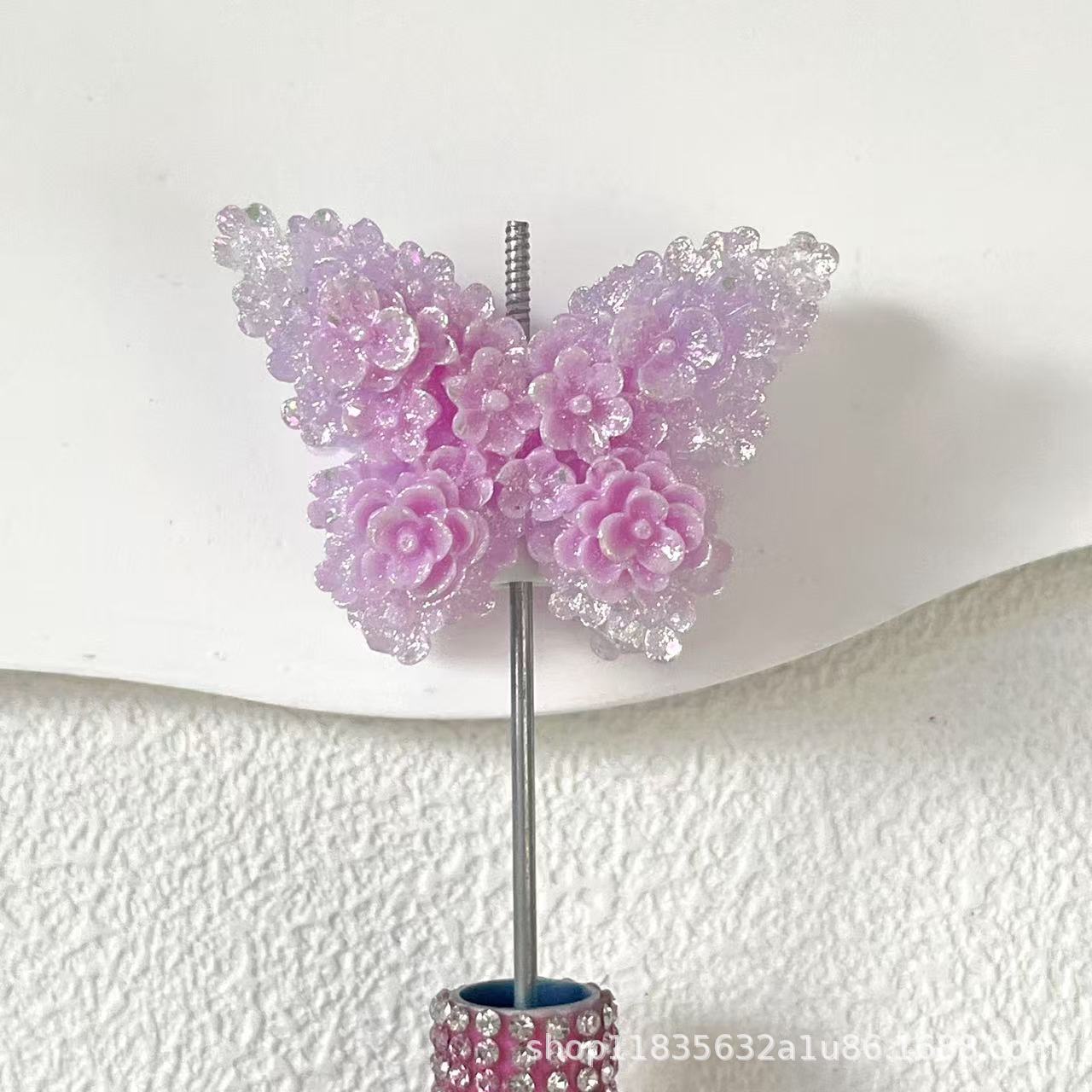 Wholesale 10pcs colored butterfly sugar beads