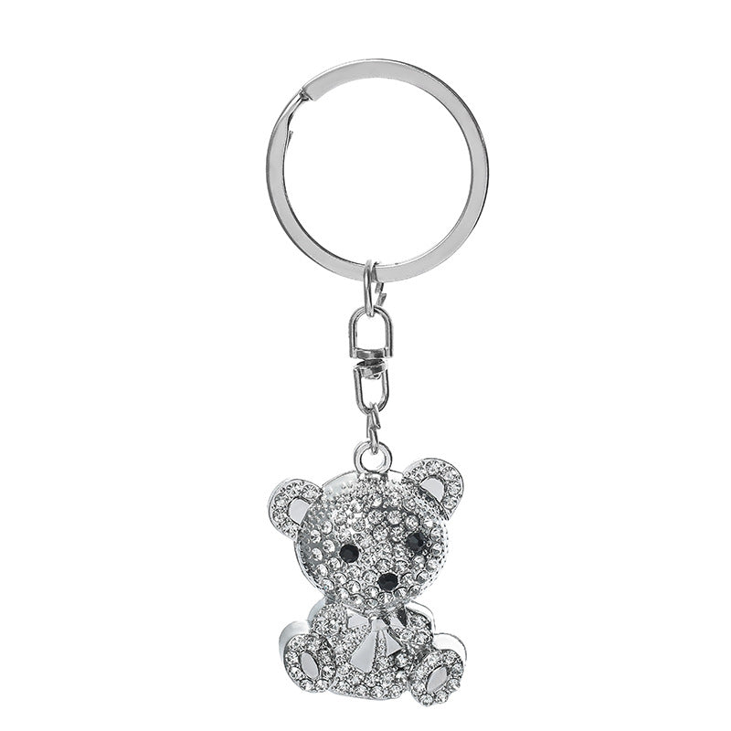 Wholesale Diamond Studded Bear Zinc Alloy Keychain