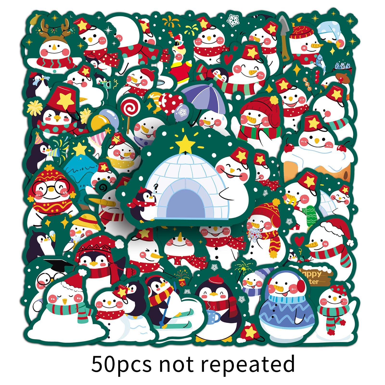 Wholesale 50pcs/ pack  Snowman Graffiti Stickers