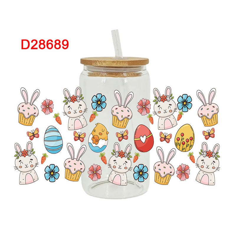Wholesale Easter Game Machine Rabbit Easter Egg 16oz Cup UV DTF Wraps